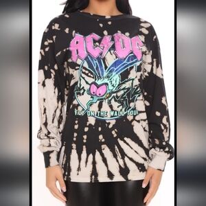 AC/DC Fly on the wall tie dye long sleeve size medium